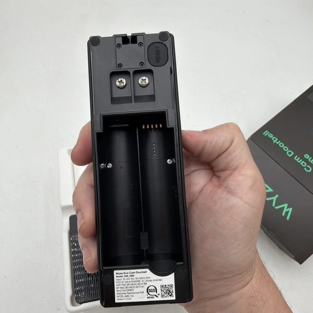 Wyze Duo Cam Battery Doorbell + Wi-Fi Chime, Black Tested